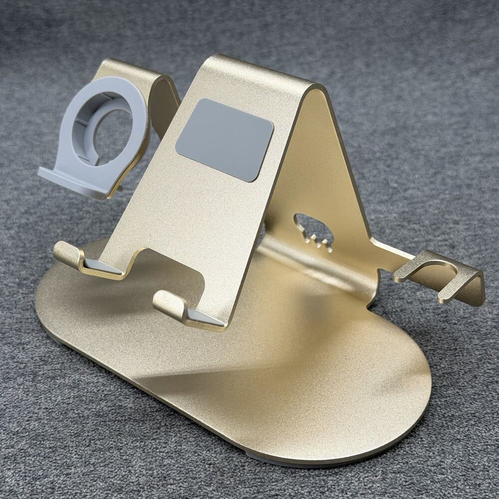 Gold 3-in-1 Desktop Stand for iPhone Apple Watch Airpods Trio Charge Minimalist